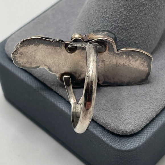 Scott Dave Navajo Sterling Silver Malachite Ring Size 7.75 - Picture 8 of 13